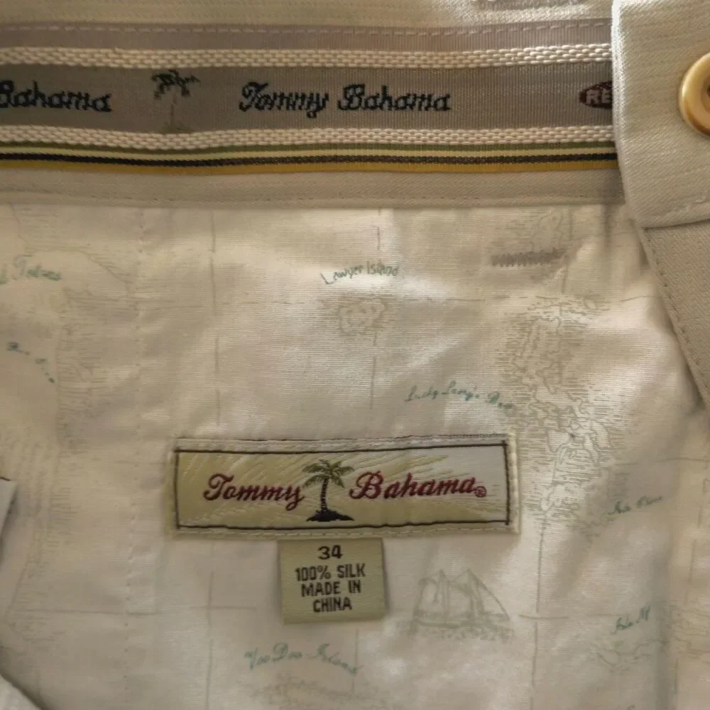 Tommy Bahama Shorts Mens 34 Beige 100% Silk Pleated Golf Resort Chino Preppy - Picture 5 of 6
